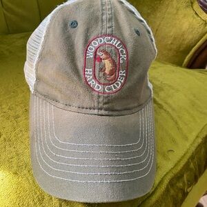 Woodchuck Hard Cider Khaki mesh back ball cap trucker hat Y2K distressed